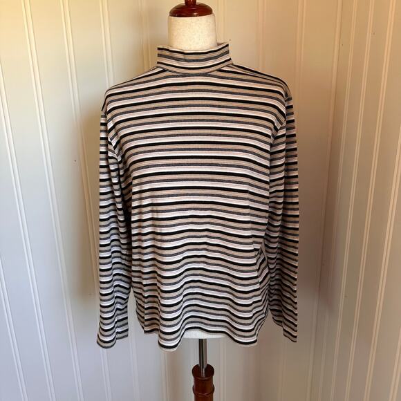 Vintage 90s/Y2K Volup Twee Striped Turtle Neck XL - Picture 1 of 6